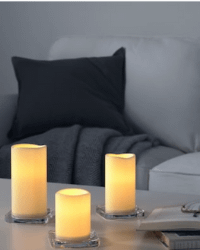 Ikea Godafton LED candles arranged aesthetically