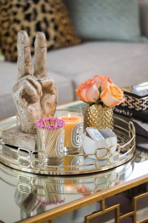 coffee table styling vignette
