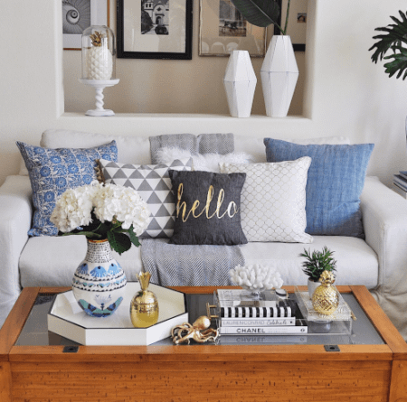 spring coffee table styling